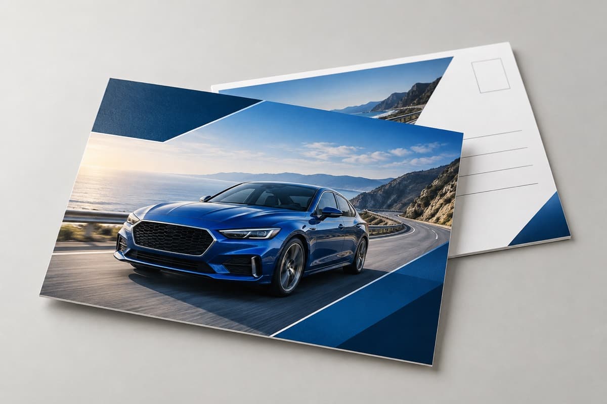 Postkarte für Automobil