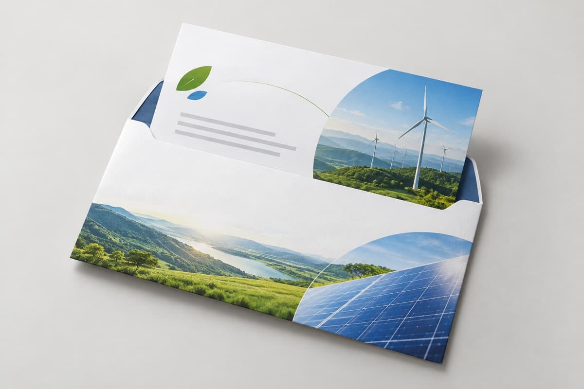 Direktbrief mit Briefumschlag für Energieversorger