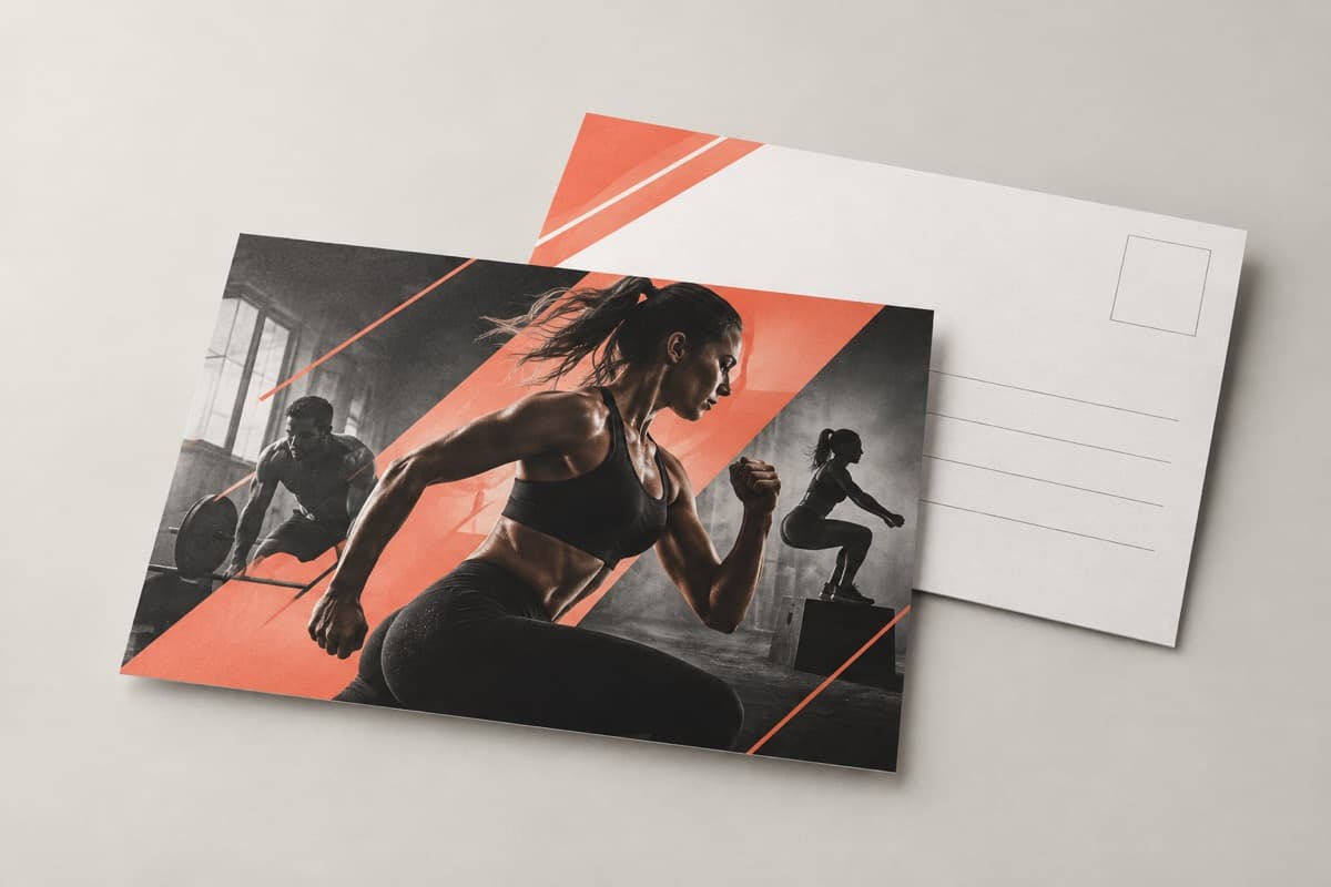 Postkarte für Fitnessstudios