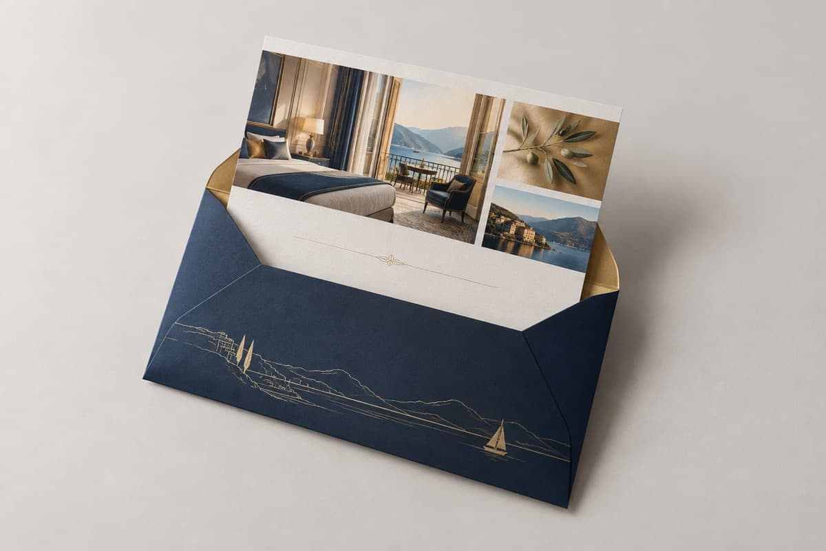 Direktbrief mit Briefumschlag für Hotellerie