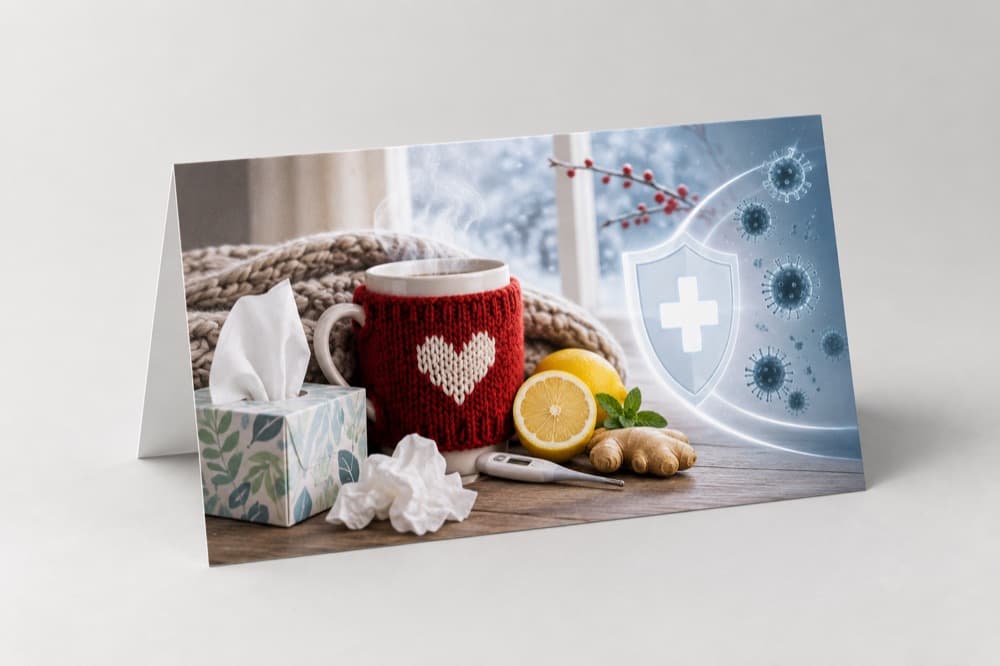 Gedrucktes Direktmailing für Grippezeit-Aktion in der Branche Apotheken