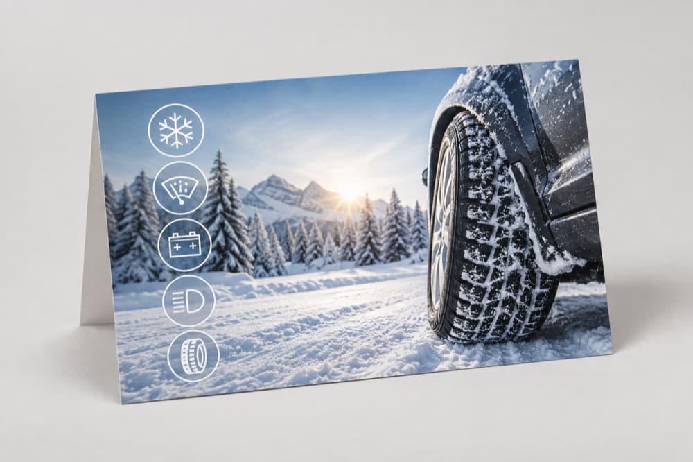 Gedrucktes Direktmailing für Winter-Check in der Branche Automobil