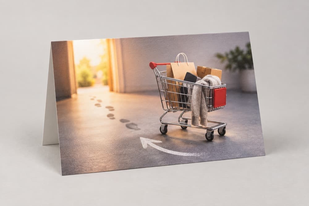 Gedrucktes Direktmailing für Warenkorbabbrecher zurückholen in der Branche E-Commerce