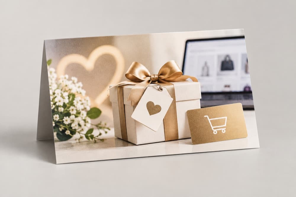 Gedrucktes Direktmailing für Gutschein für Bestandskunden in der Branche E-Commerce