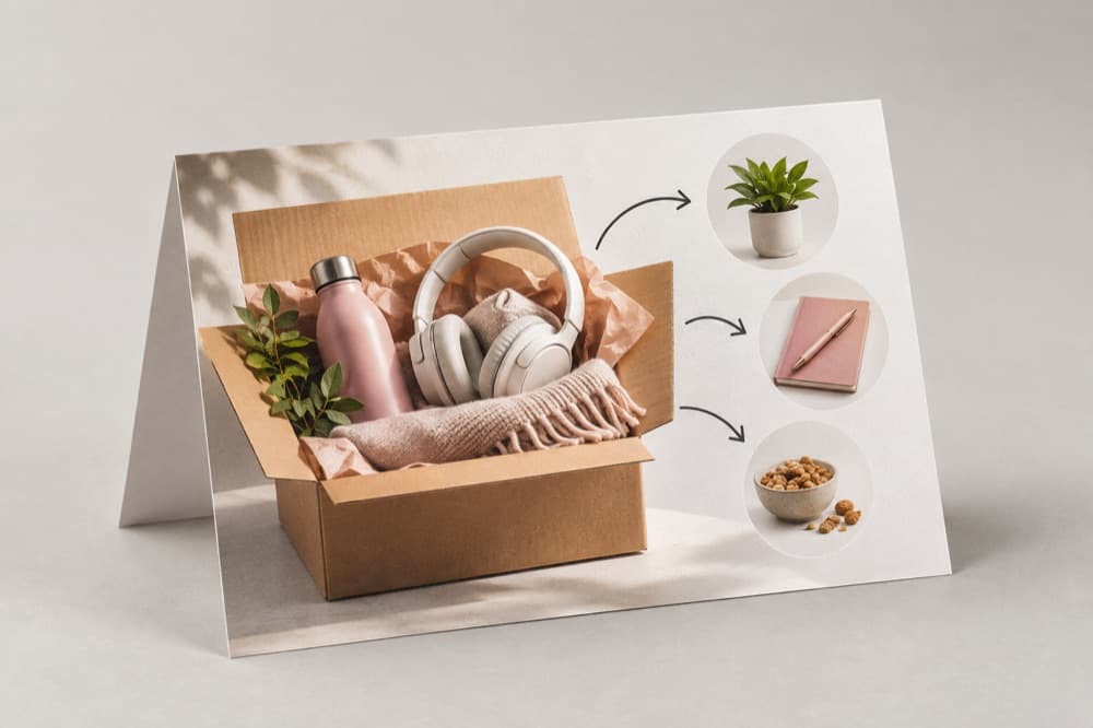 Gedrucktes Direktmailing für Cross-Selling-Angebot in der Branche E-Commerce