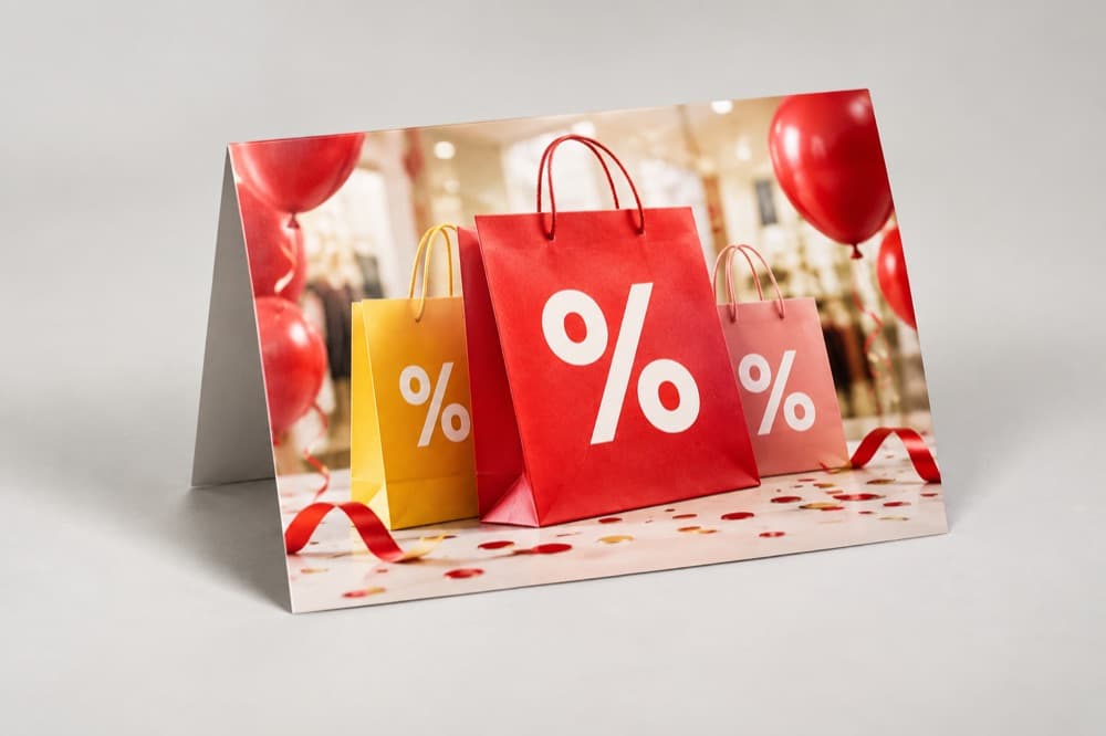 Gedrucktes Direktmailing für Sale-Aktion in der Branche Einzelhandel