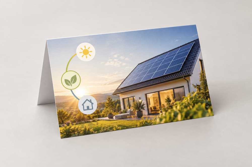 Gedrucktes Direktmailing für Photovoltaik-Beratung in der Branche Energieversorger