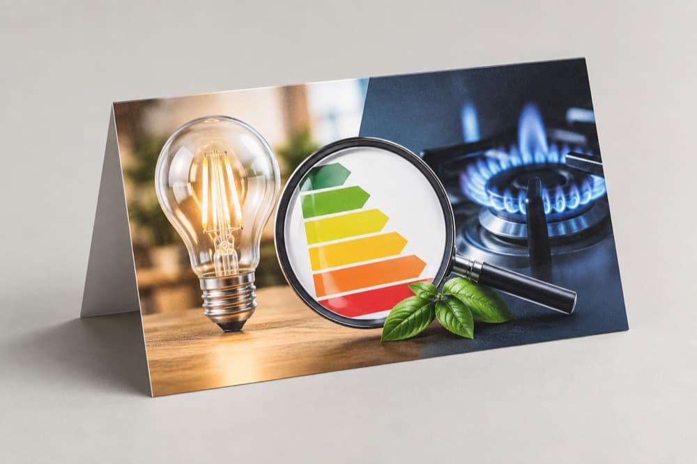 Gedrucktes Direktmailing für Tarif-Check in der Branche Energieversorger