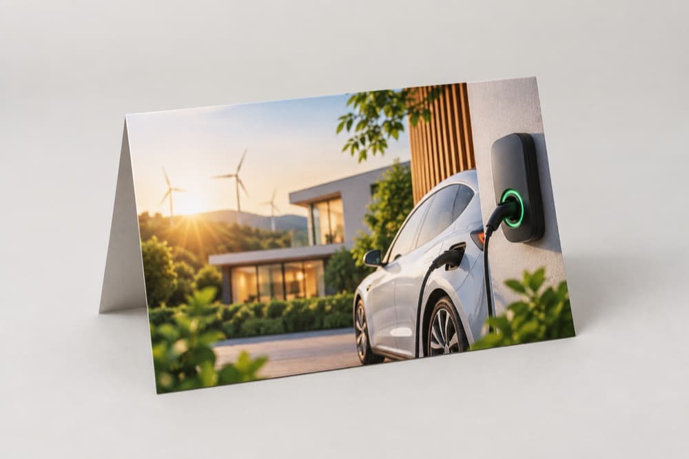 Gedrucktes Direktmailing für Wallbox-Angebot in der Branche Energieversorger