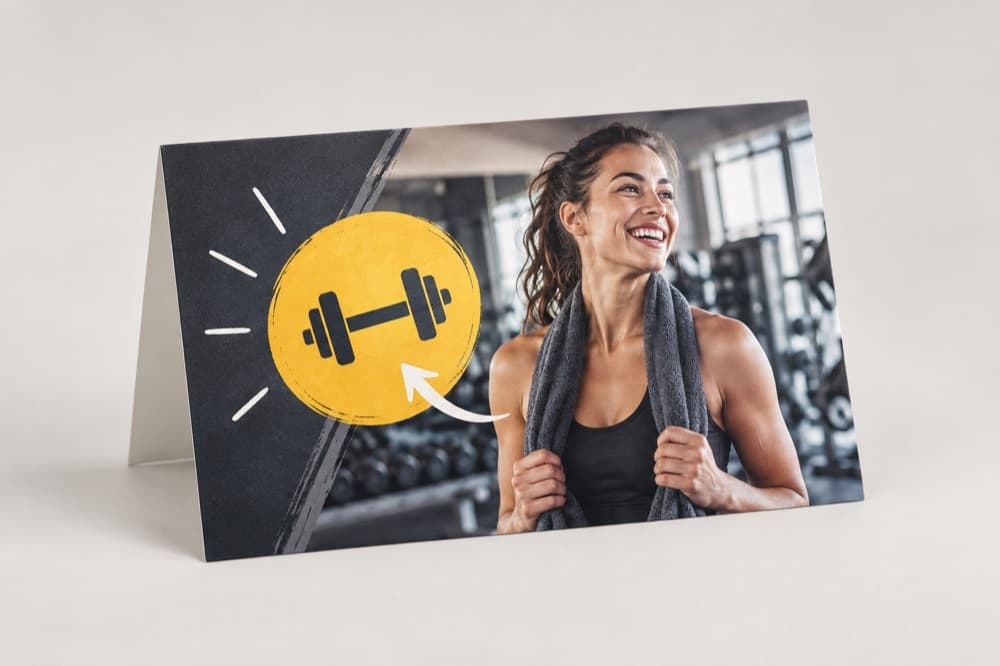 Gedrucktes Direktmailing für Kostenloses Probetraining in der Branche Fitnessstudios