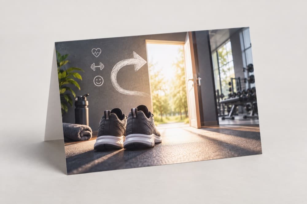 Gedrucktes Direktmailing für Mitglieder-Rückgewinnung in der Branche Fitnessstudios