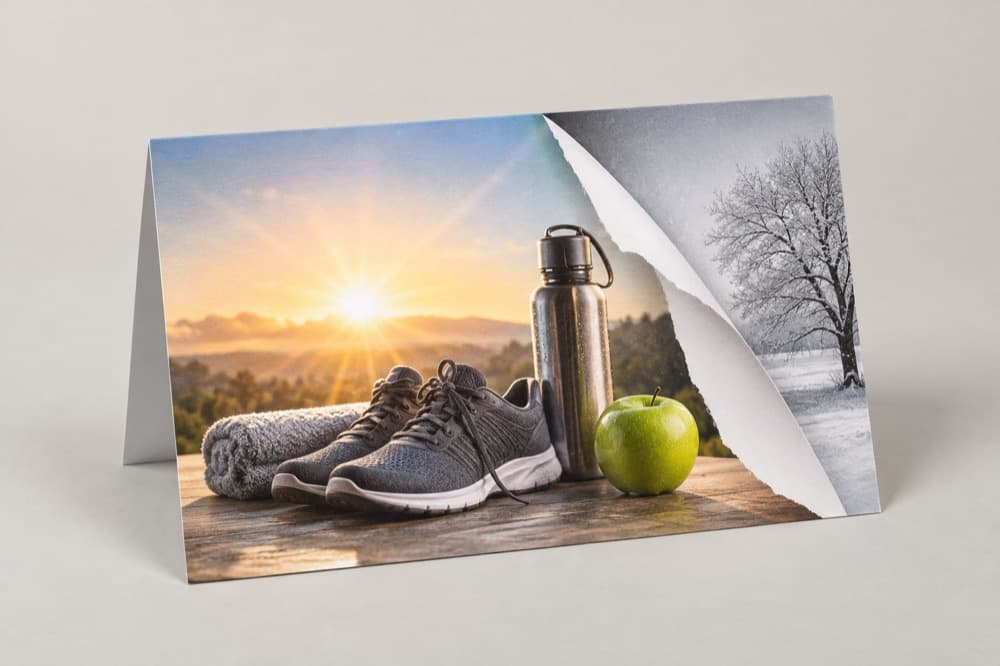 Gedrucktes Direktmailing für Jahresstart-Aktion in der Branche Fitnessstudios