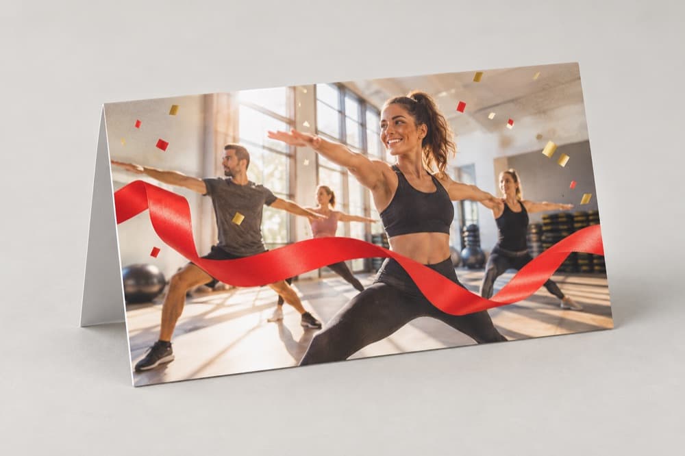 Gedrucktes Direktmailing für Kurs-Neueröffnung in der Branche Fitnessstudios