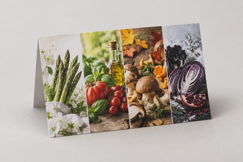 Gedrucktes Direktmailing für Saisonkarte in der Branche Gastronomie
