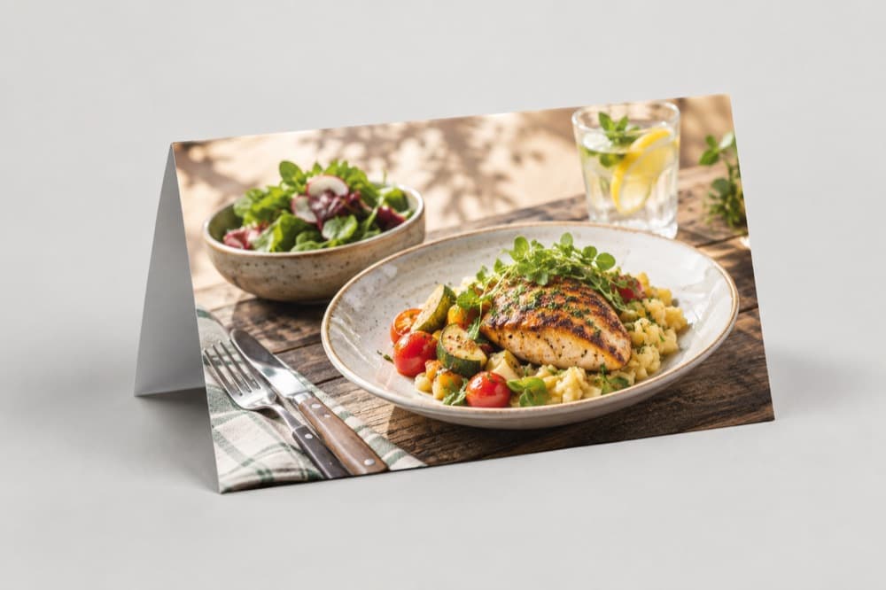 Gedrucktes Direktmailing für Mittagstisch in der Branche Gastronomie