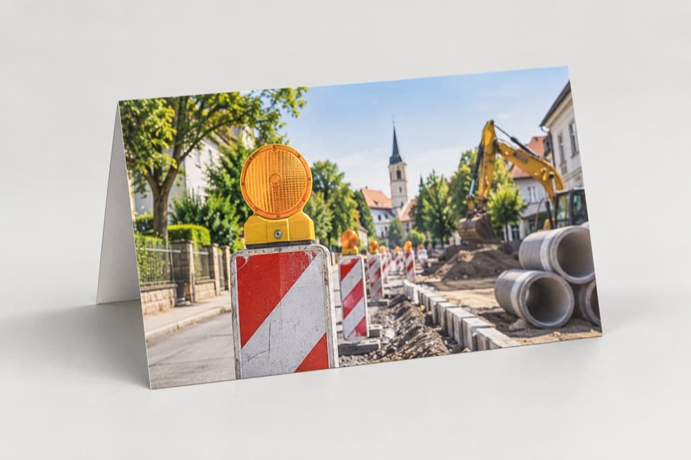 Gedrucktes Direktmailing für Baumaßnahme informieren in der Branche Städte & Gemeinden