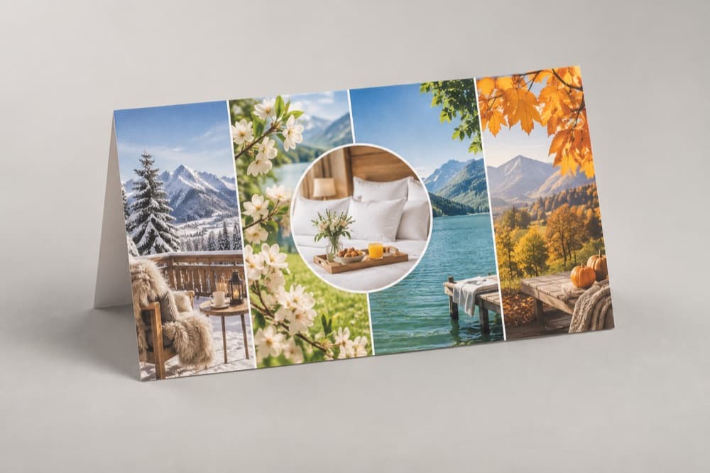 Gedrucktes Direktmailing für Saison-Arrangement in der Branche Hotellerie