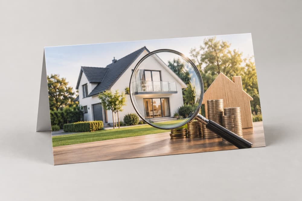 Gedrucktes Direktmailing für Immobilienbewertung in der Branche Immobilien