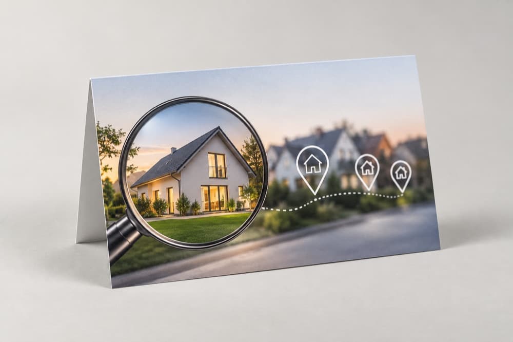 Gedrucktes Direktmailing für Suchkunden-Mailing in der Branche Immobilien