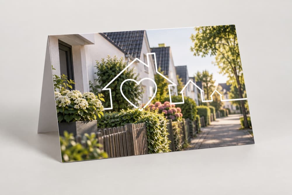 Gedrucktes Direktmailing für Nachbarschaftsakquise in der Branche Immobilien