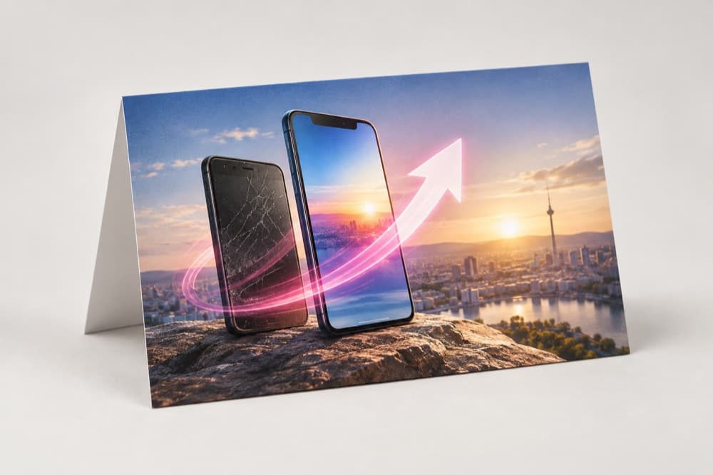 Gedrucktes Direktmailing für Tarif-Upgrade in der Branche Telekommunikation
