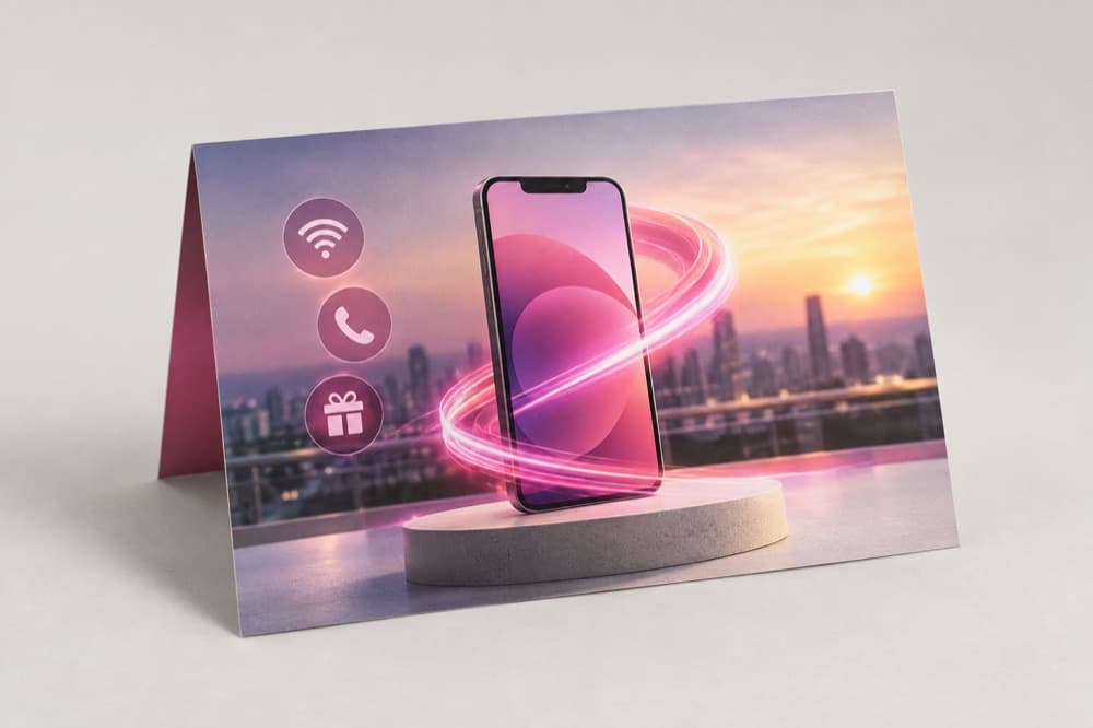 Gedrucktes Direktmailing für Smartphone-Angebot in der Branche Telekommunikation