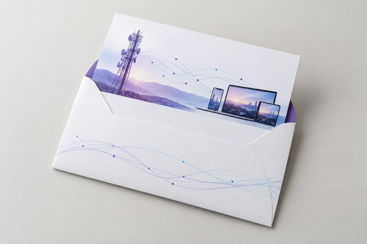 Direktbrief mit Briefumschlag für Telekommunikation