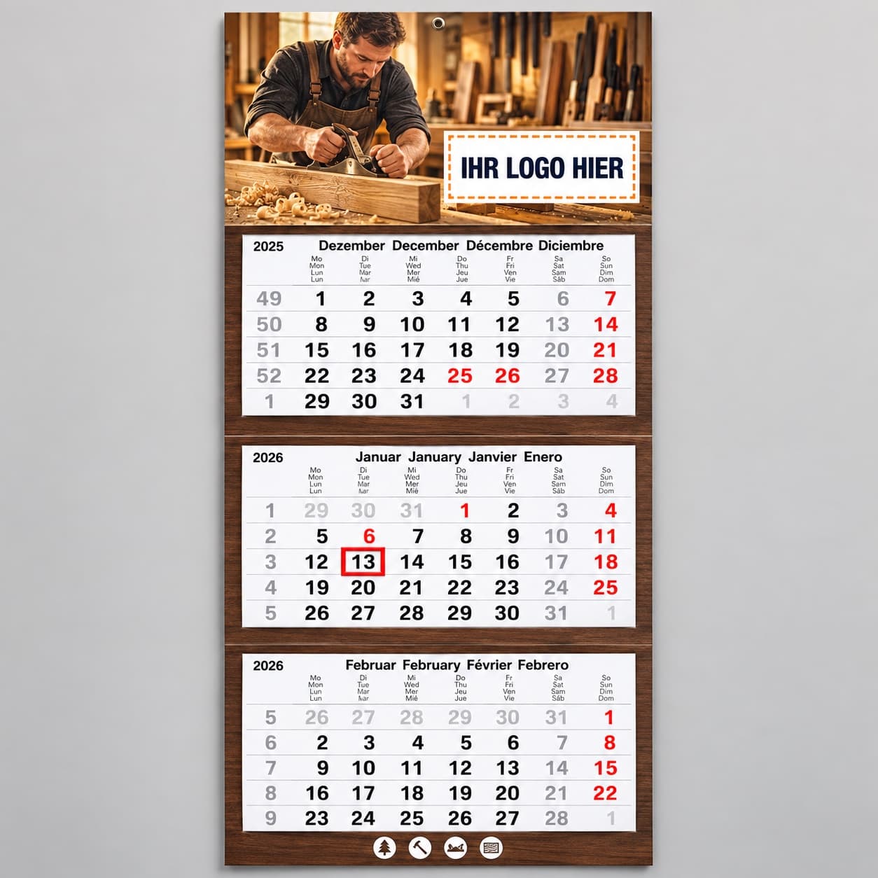 Schreinerei – Kalender-Gestaltungsvorlage