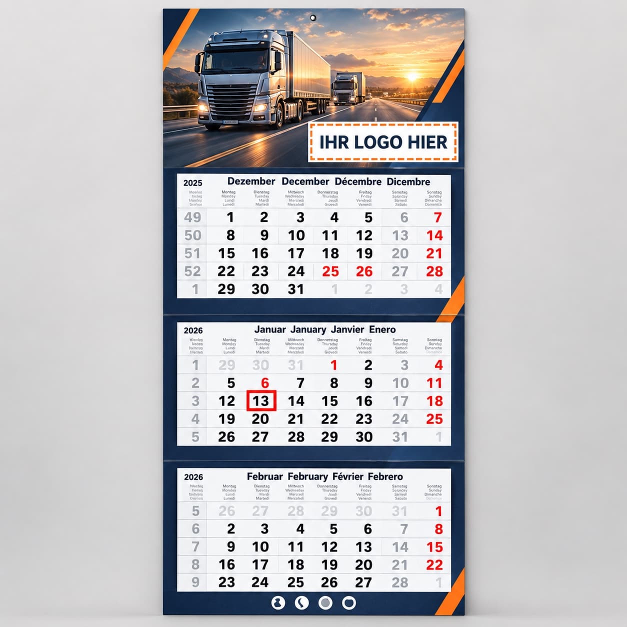 Spedition – Kalender-Gestaltungsvorlage