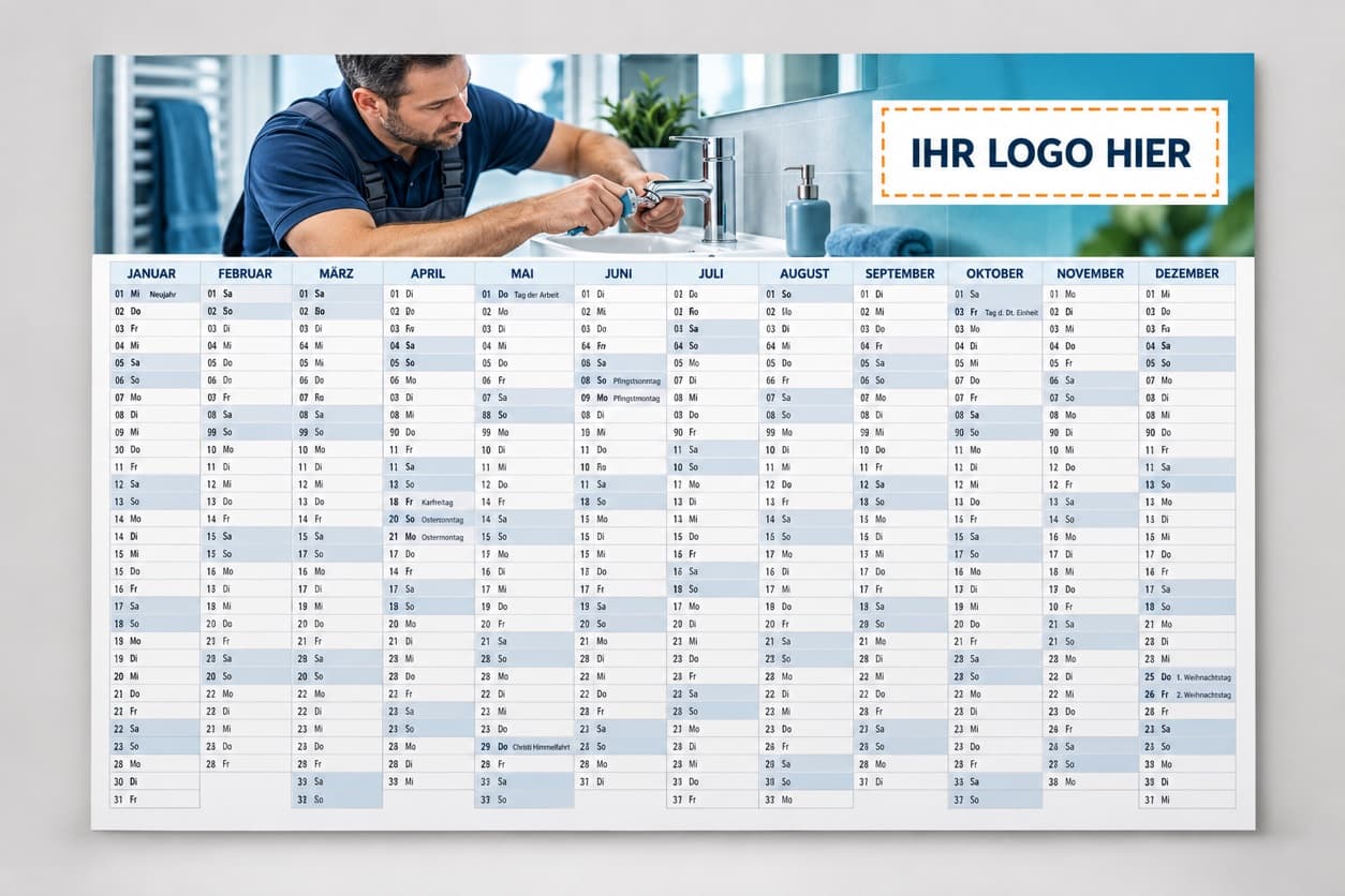 Sanitärfirma – Kalender-Gestaltungsvorlage