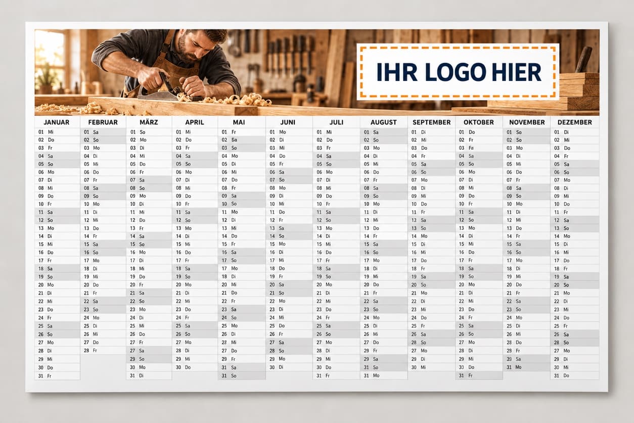 Schreinerei – Kalender-Gestaltungsvorlage