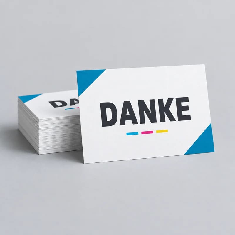 Dankeskarten – Druckbeispiel